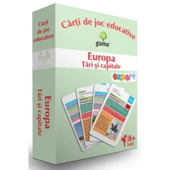 Europa. Tari si capitale. Carti de joc educative Europa. Tari si capitale. Carti de joc educative