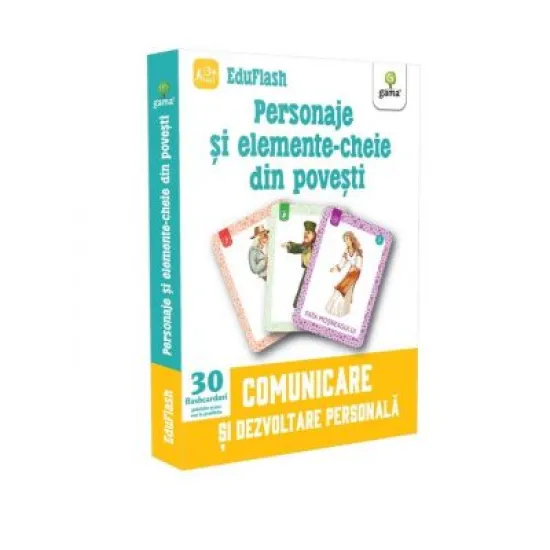 Personaje si elemente-cheie din povesti. Comunicare si dezvoltare personala (30 de flashcarduri)